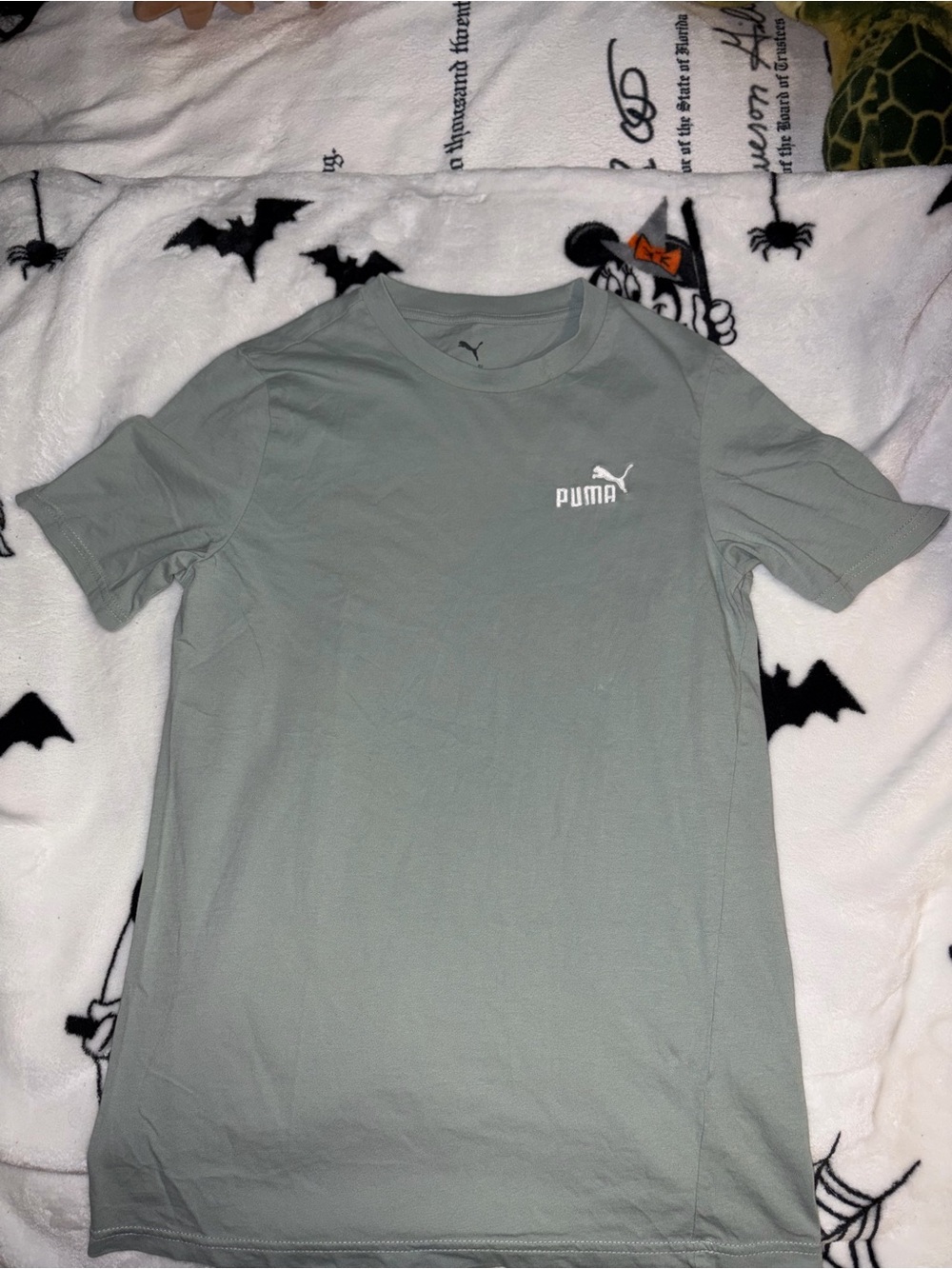 Puma Sage Green Crew Neck Logo Tee